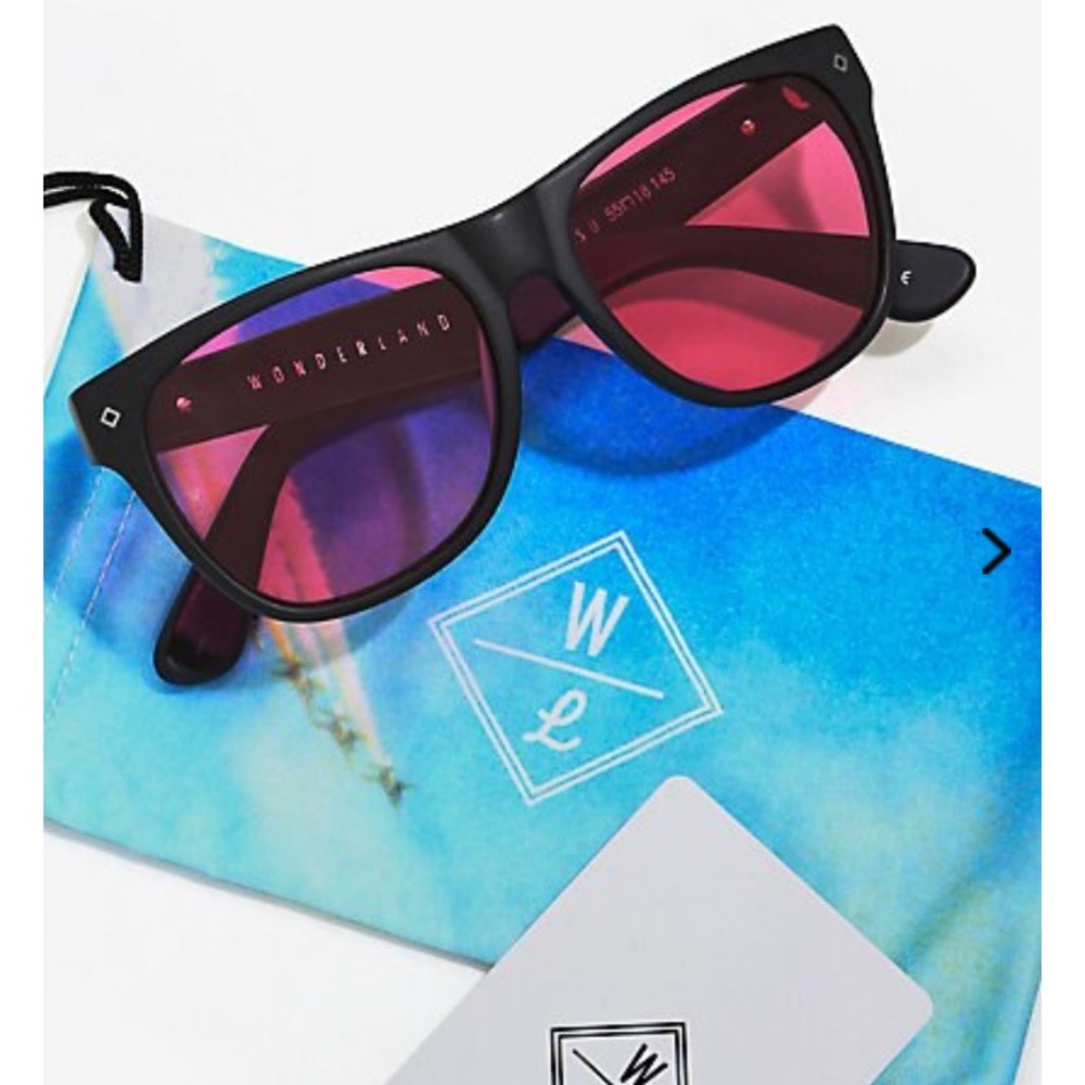 Wonderland Havasu Sunglasses Matte Black Rose Lens